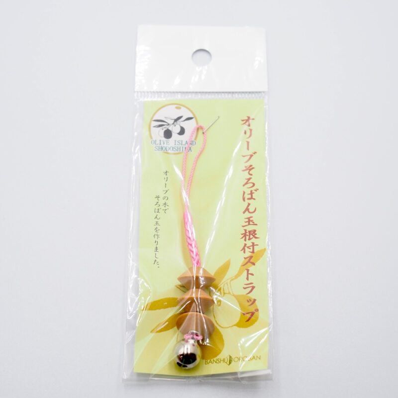 オリーブそろばん玉根付ストラップ